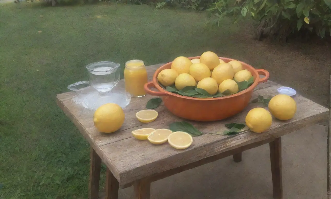 Un acogedor desayuno de té con limones, jengibre y un ambiente sereno