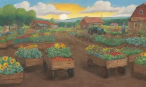Un vibrante huerto comunitario lleno de cultivos
