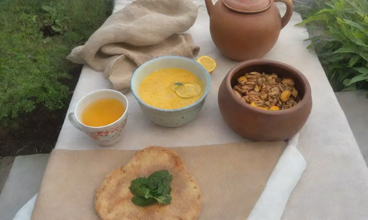 Ritual matutino de té con cúrcuma, jengibre, limón y miel en un ambiente acogedor