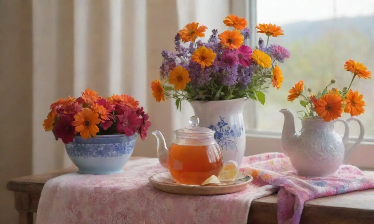 Un rincón acogedor y sereno con flores