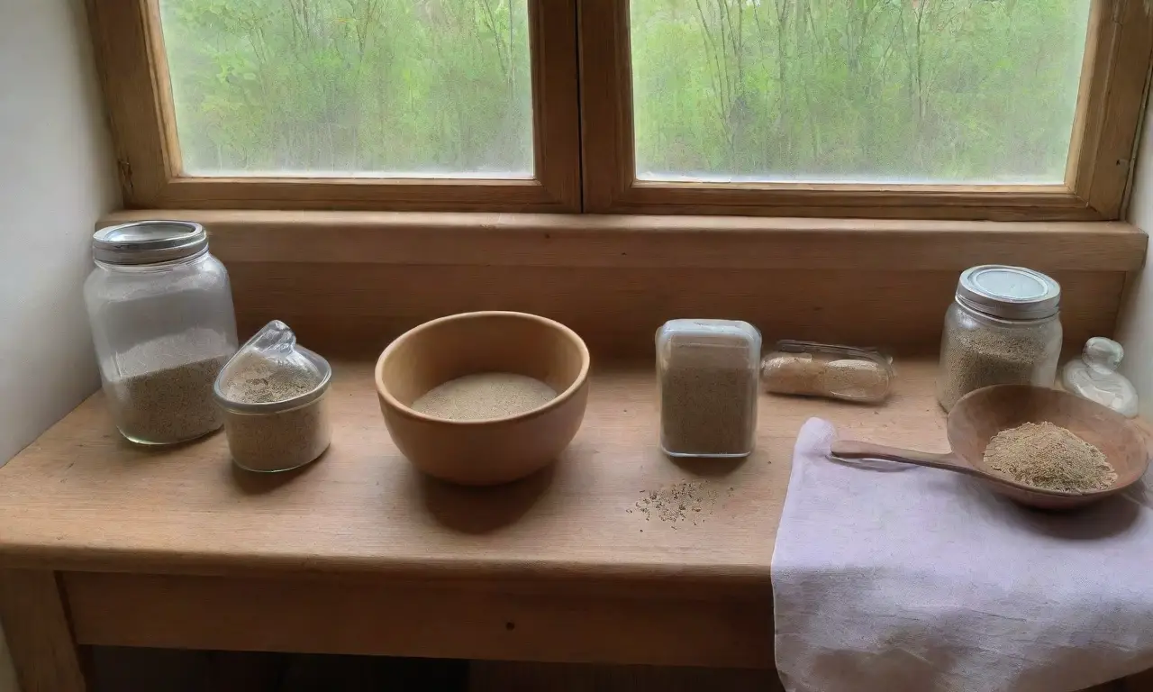 Una cocina rústica y acogedora llena de ingredientes naturales y aromas tranquilos