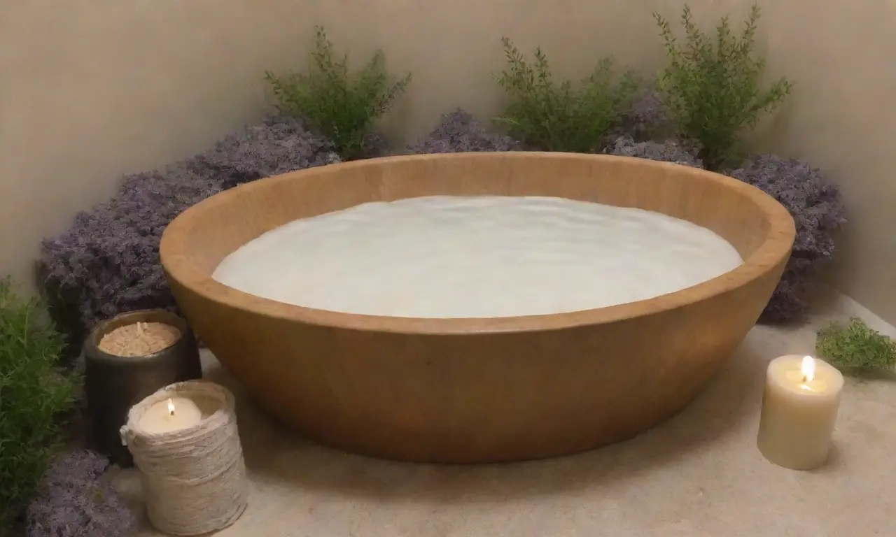 Baño de avena suave y cremoso en un ambiente sereno y relajante