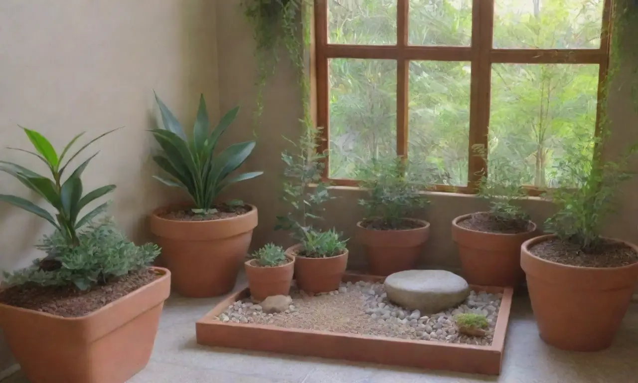 Un rincón sereno con plantas