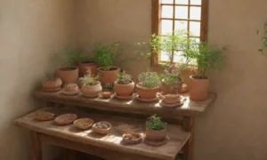 Un espacio sereno lleno de hierbas