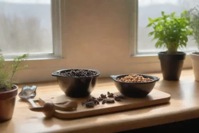 Una cocina vibrante y acogedora con ajo negro