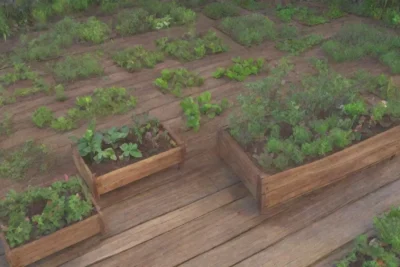 Un jardín verde y vibrante con hierbas
