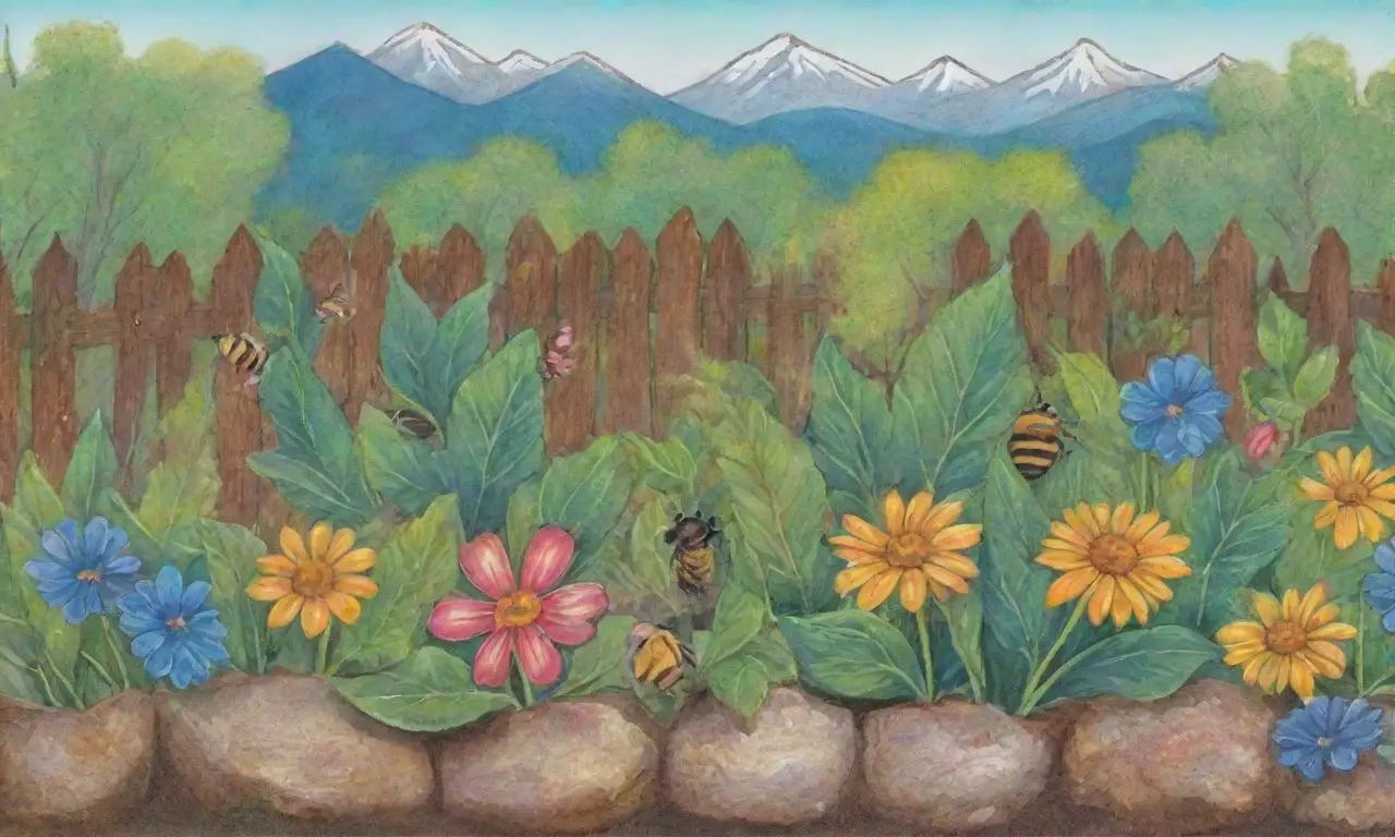 Un jardín sereno y vibrante, lleno de vida y colores