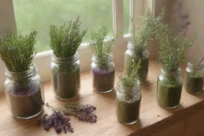 Un fondo verde vibrante con hojas delicadas