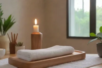 Un espacio sereno y acogedor para masajes con luz suave