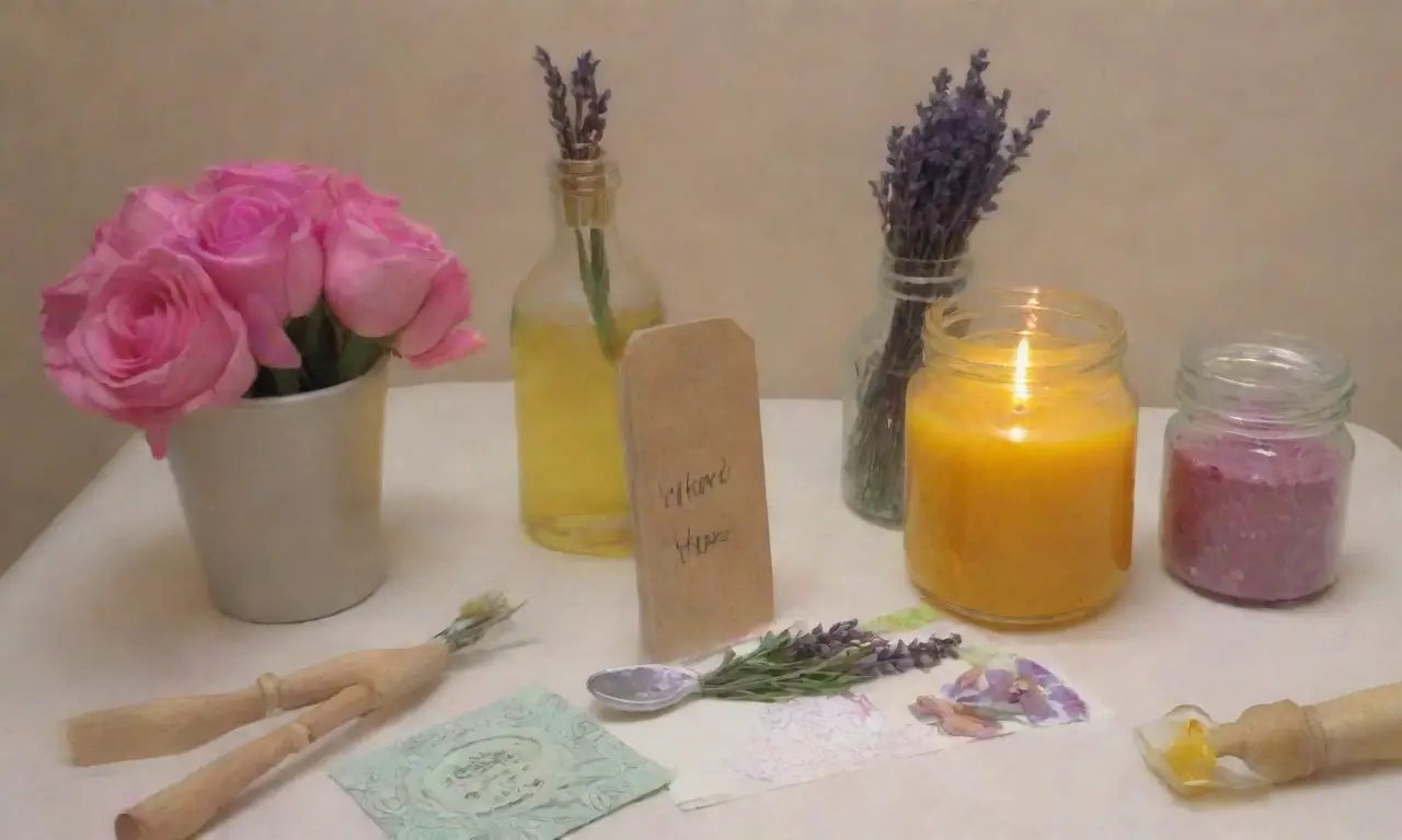 Un ambiente acogedor con hierbas, aceites, velas y elementos naturales