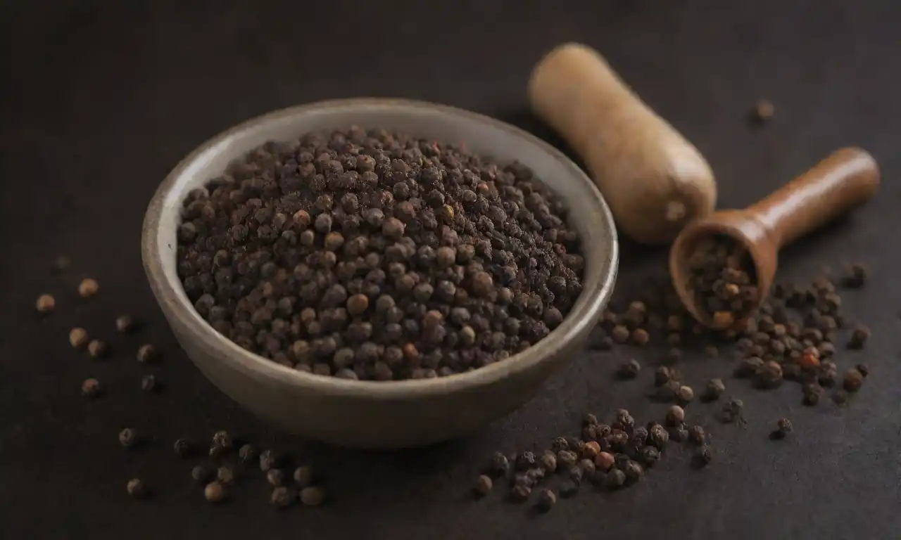 Variedad de platos con pimienta negra como una estación clave