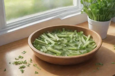 Un ambiente acogedor y saludable con apio fresco