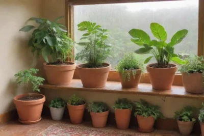 Un rincón acogedor lleno de plantas