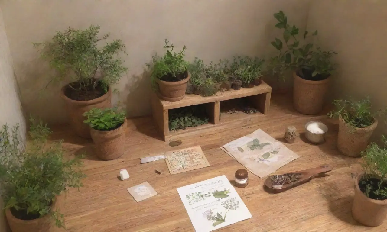Un bosque verde y acogedor lleno de hierbas