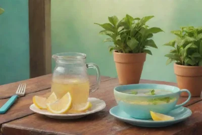 Una escena veraniega refrescante y acogedora con té