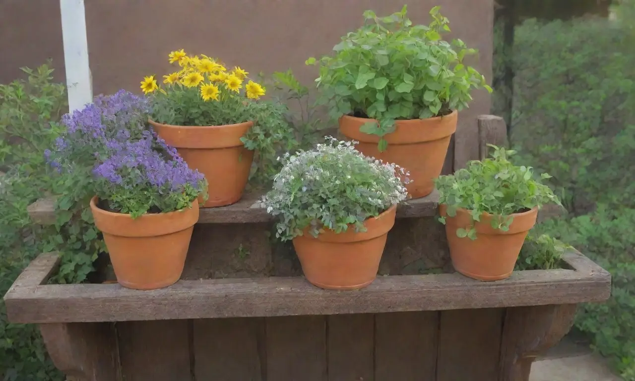 Un balcón lleno de plantas vibrantes, flores aromáticas y un ambiente acogedor