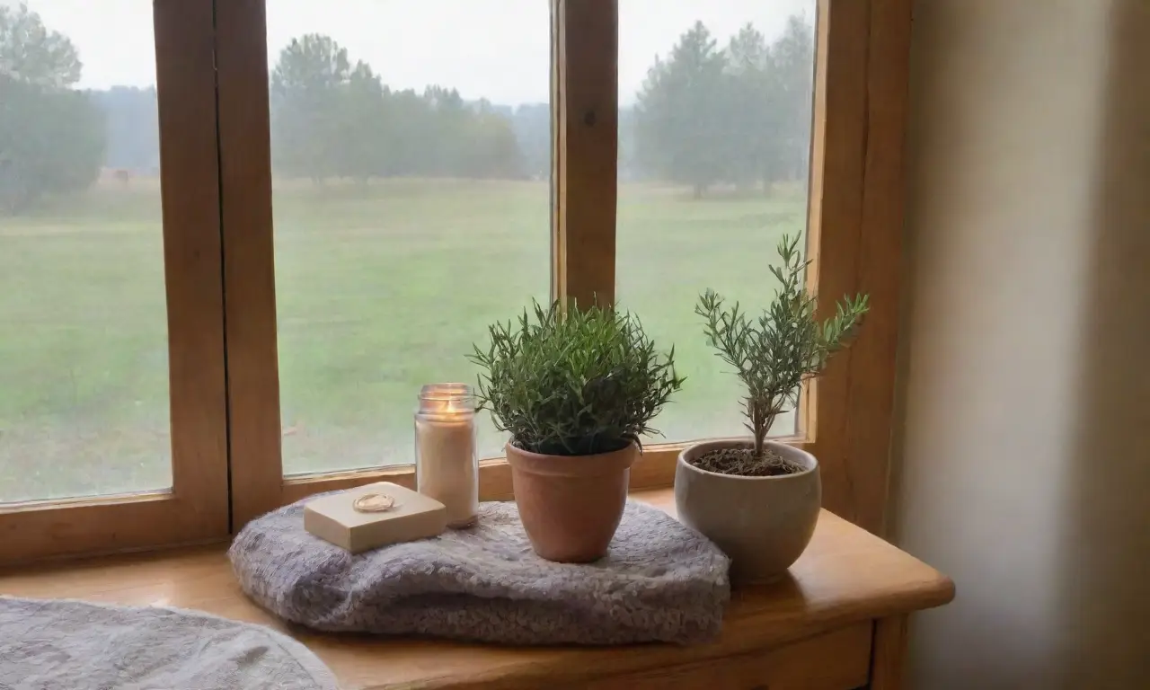 Un ambiente acogedor y relajante con romero, luz suave y aromas de lavanda