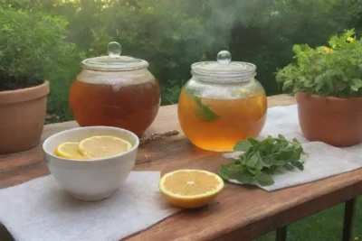 Un ambiente sereno y vibrante con té de hierbas