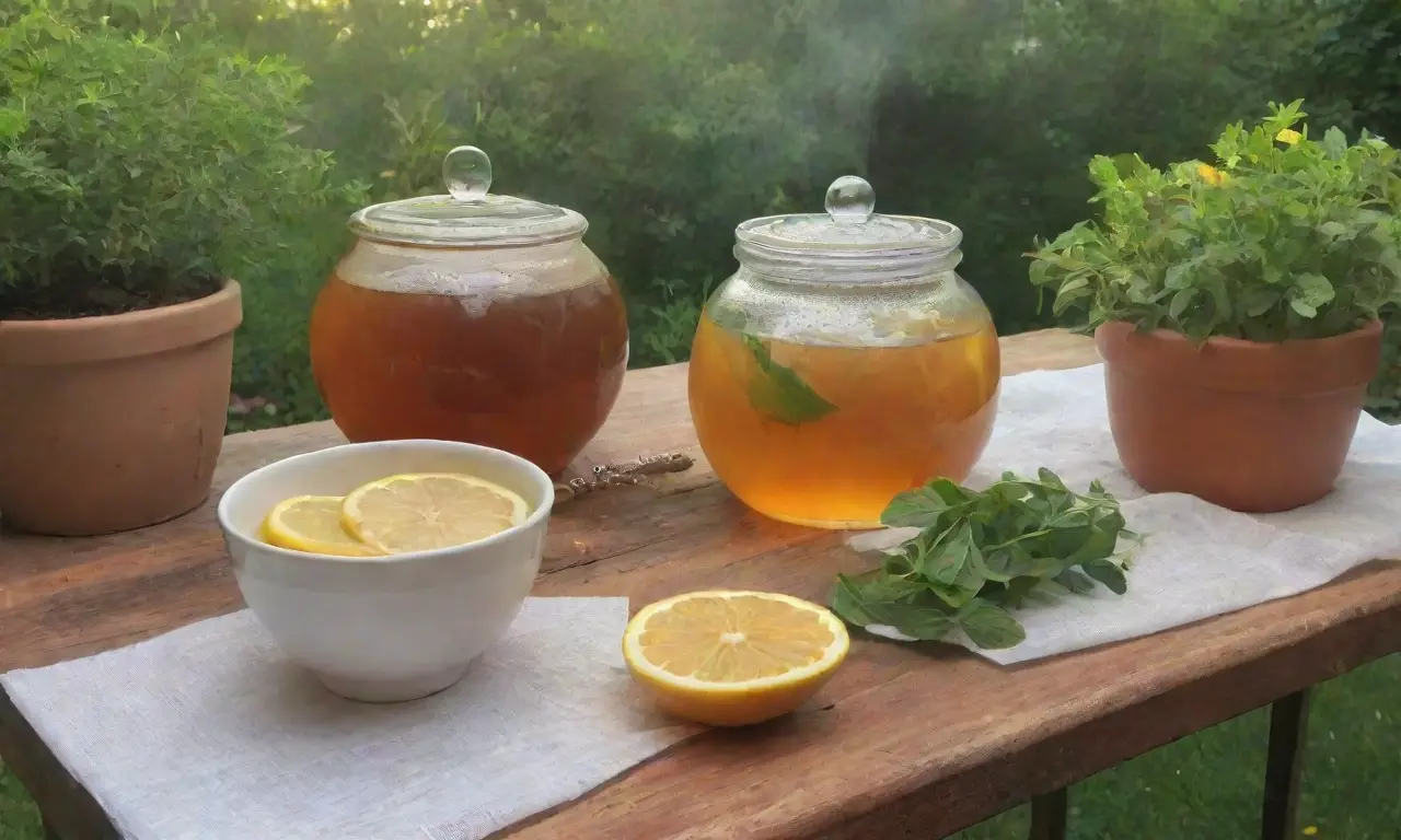 Un ambiente sereno y vibrante con té de hierbas
