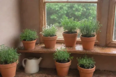 Un acogedor espacio lleno de tomillo verde