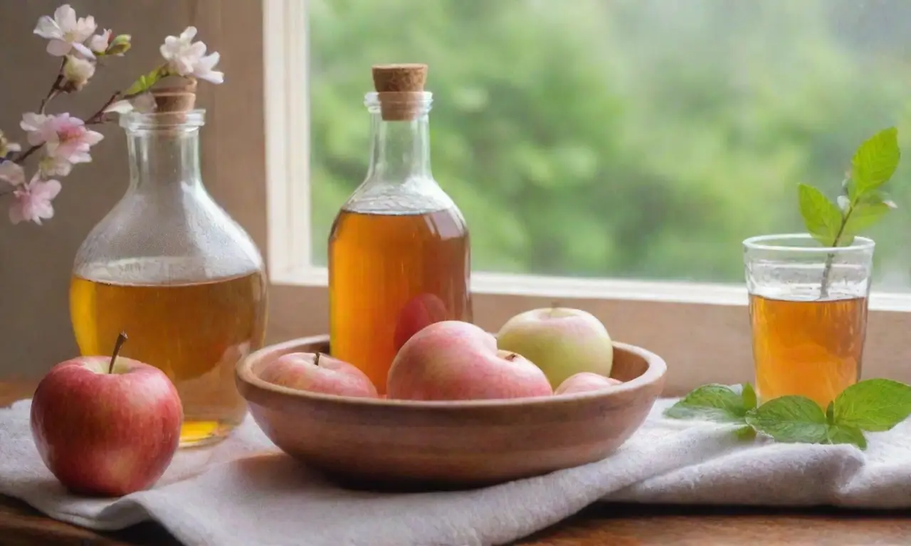 Un ambiente acogedor y relajante con manzanas, vinagre, flores y luz suave