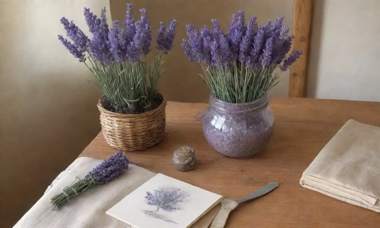 Campos de lavanda en flor, con un ambiente tranquilo y aromas relajantes