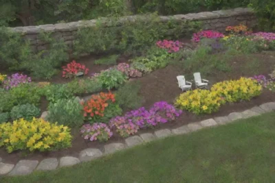 Un jardín vibrante lleno de flores