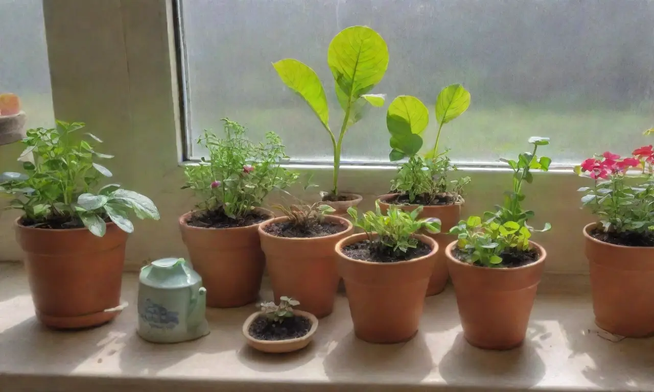 Un jardín vibrante y acogedor lleno de plantas