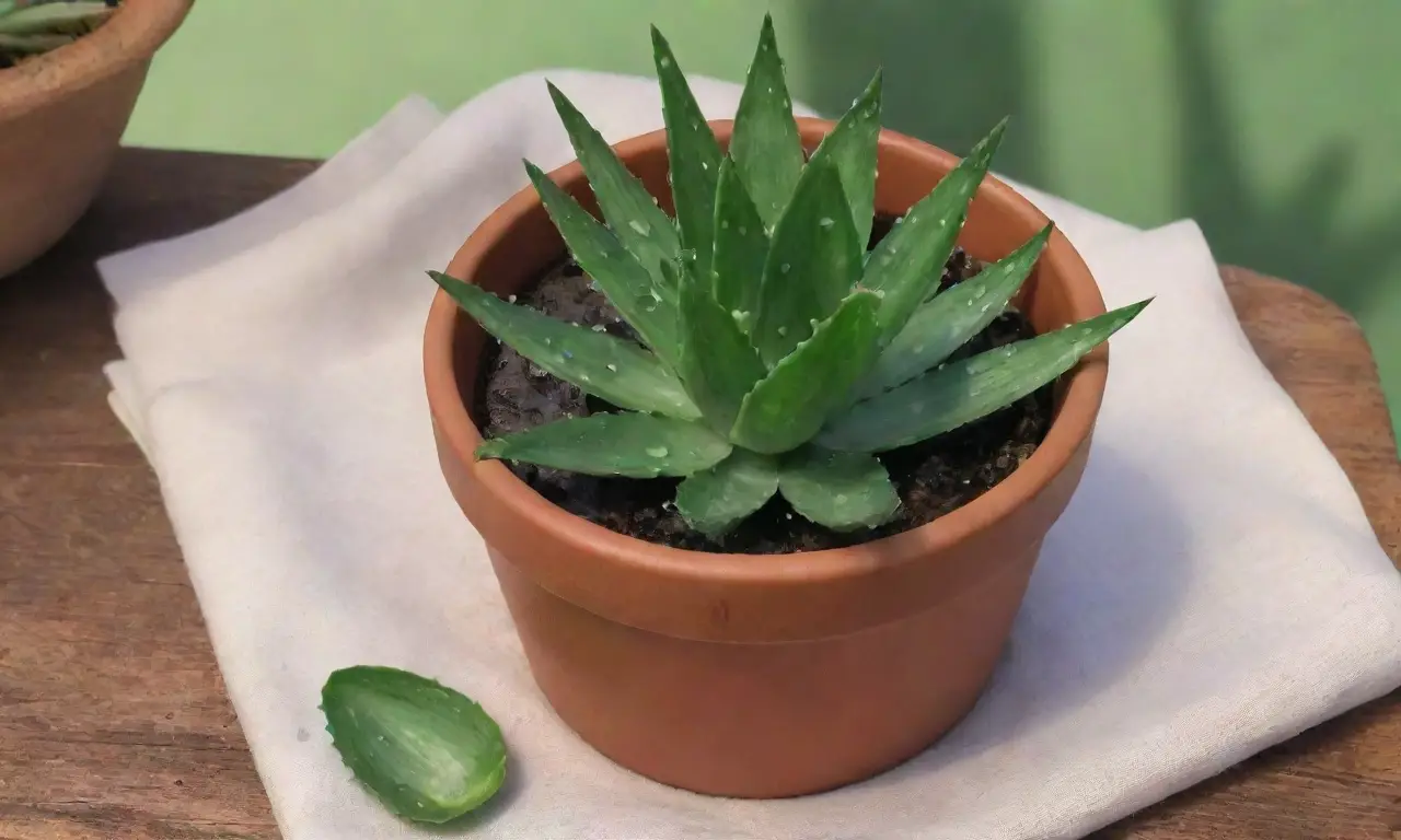 Una escena tranquila con una planta de aloe vera