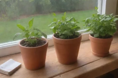 Un ambiente acogedor y fresco con hojas de menta verdes