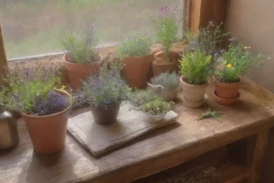 Un rincón sereno lleno de plantas