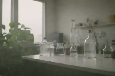 Instalación de laboratorio que muestra métodos de extracción sostenibles para propiedades de eucalipto