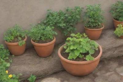 Un jardín vibrante con plantas saludables