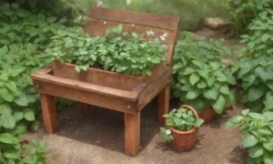Un jardín vibrante de menta con flores blancas