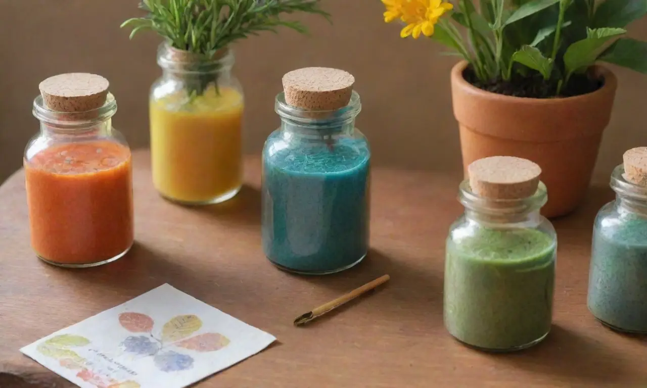Un colorido y aromático escenario de hierbas y aceites esenciales