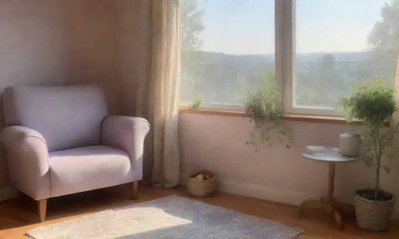 Un rincón acogedor y sereno con té, luz suave y aromas de hierbas