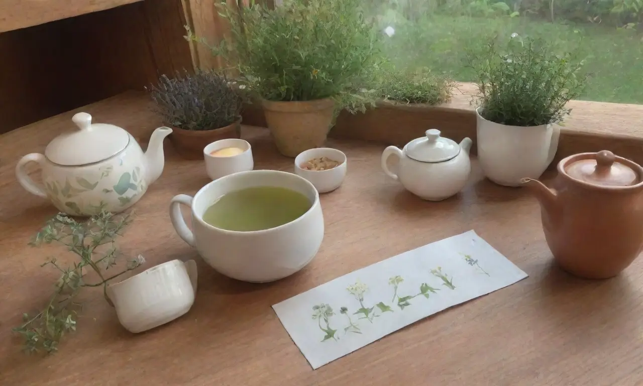 Un ambiente sereno de té herbal en una acogedora cocina