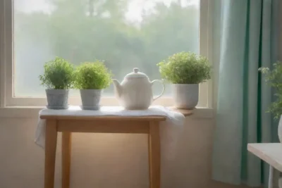 Una cocina serena con luz suave