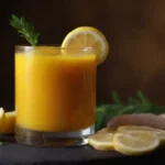 Un vaso vibrante de cúrcuma y jengibre