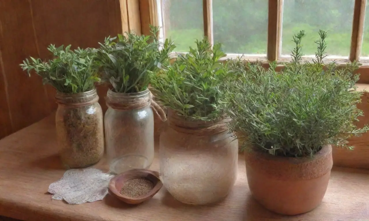 Un rincón acogedor lleno de hierbas, luz suave y aromas naturales