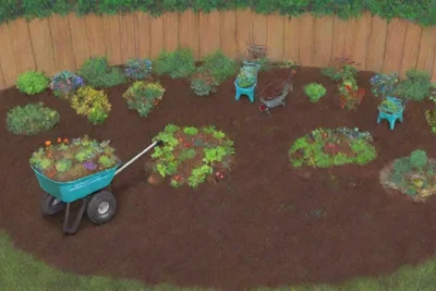 Un jardín vibrante y lleno de vida con flores