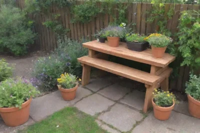 Un jardín vibrante y acogedor lleno de plantas