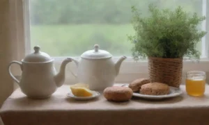 Una cocina serena con luz suave