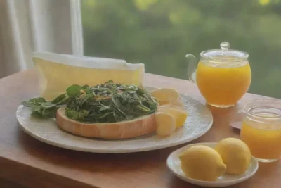 Un momento sereno en una cocina acogedora con té verde