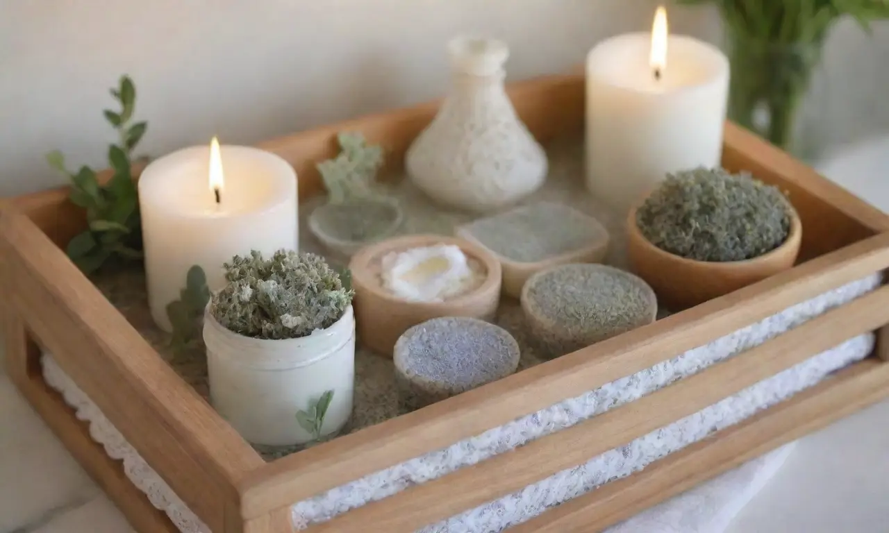 Ambiente sereno de spa con colores suaves