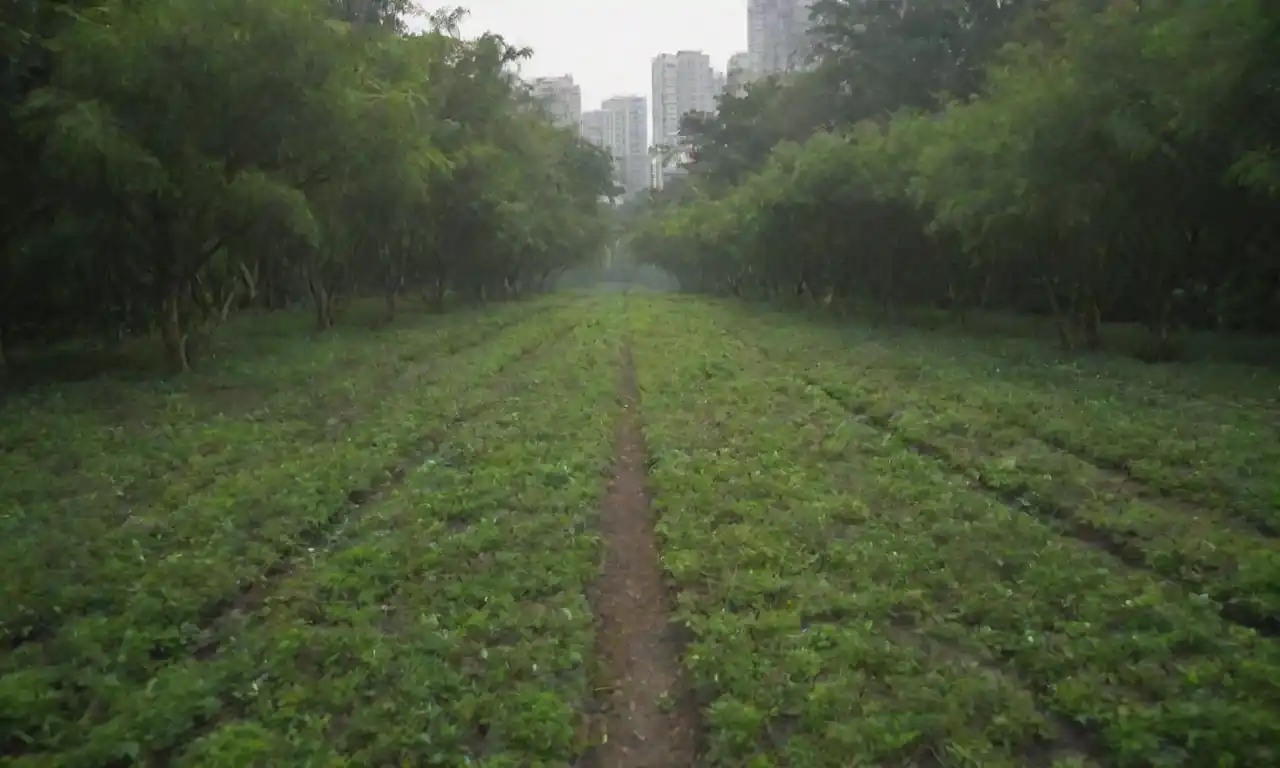 Un campo con ortigas verdes creciendo entre otras plantas.