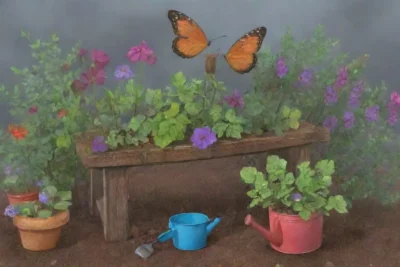 Un jardín vibrante y resiliente bajo la lluvia