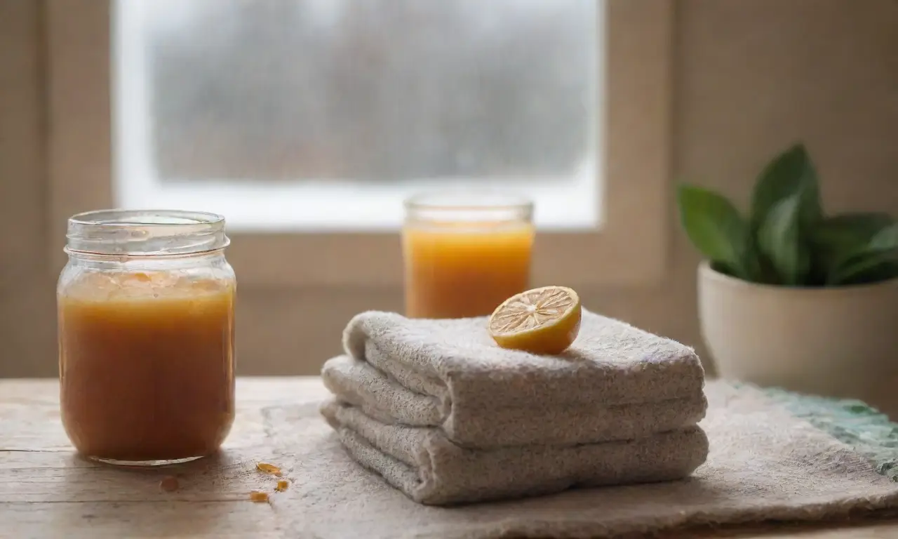 Un ambiente acogedor y cálido con una taza de infusión, libros y la lluvia de fondo