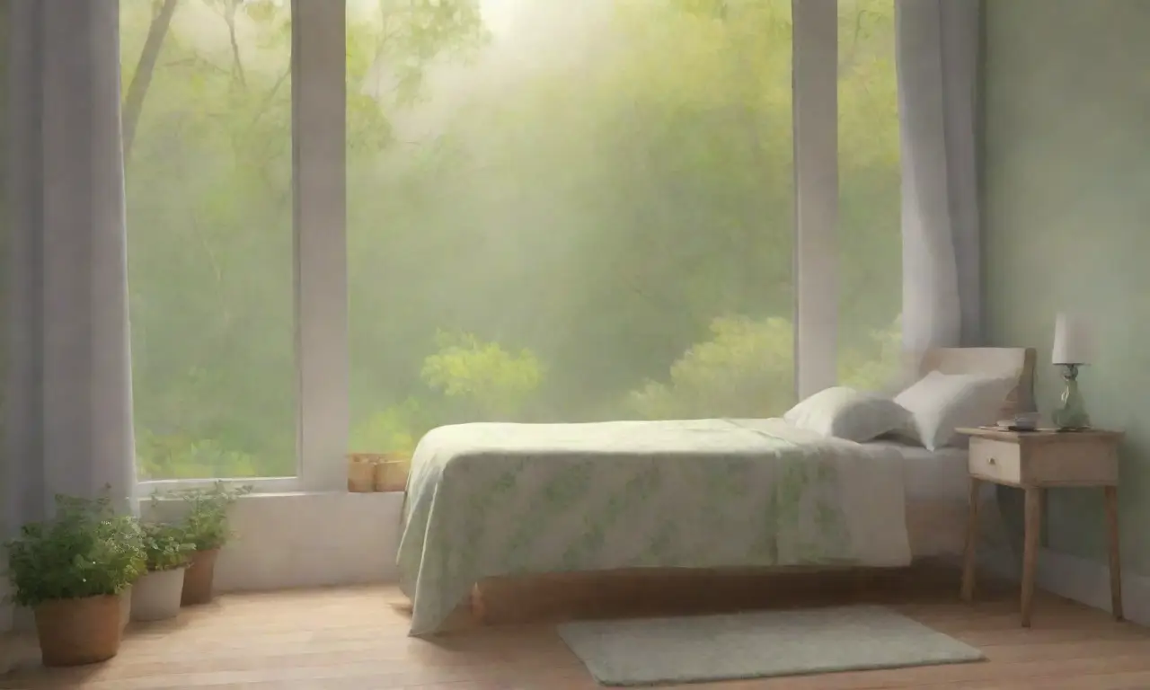 Un acogedor dormitorio rodeado de naturaleza invita a la relajación