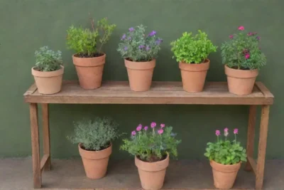 Un jardín vibrante y acogedor lleno de plantas